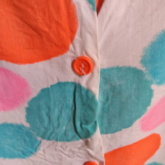 Girs 12 Vintage Dress Polka Dot Sleeveless Cotton 1950's Ruffle Hem Union Made - Picture 6 of 7